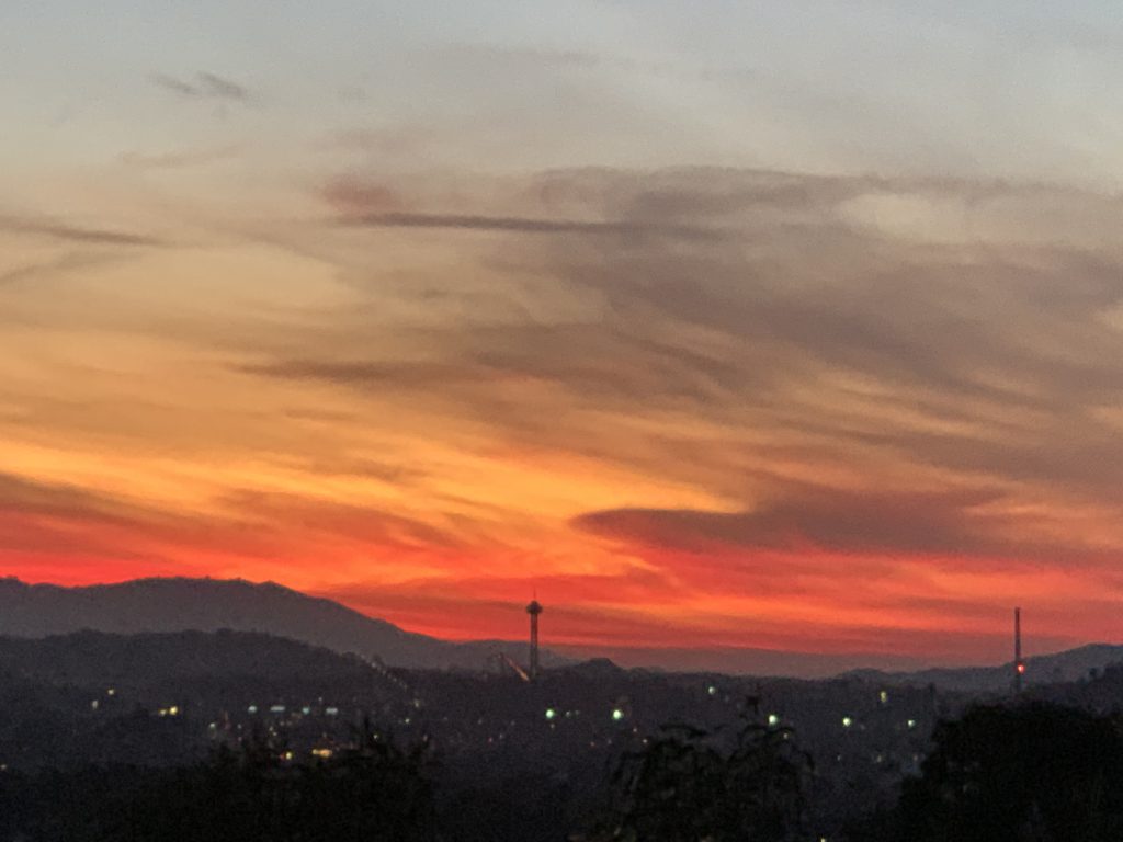 Sunset over Santa Clarita the day of the Saugus High School Shooting