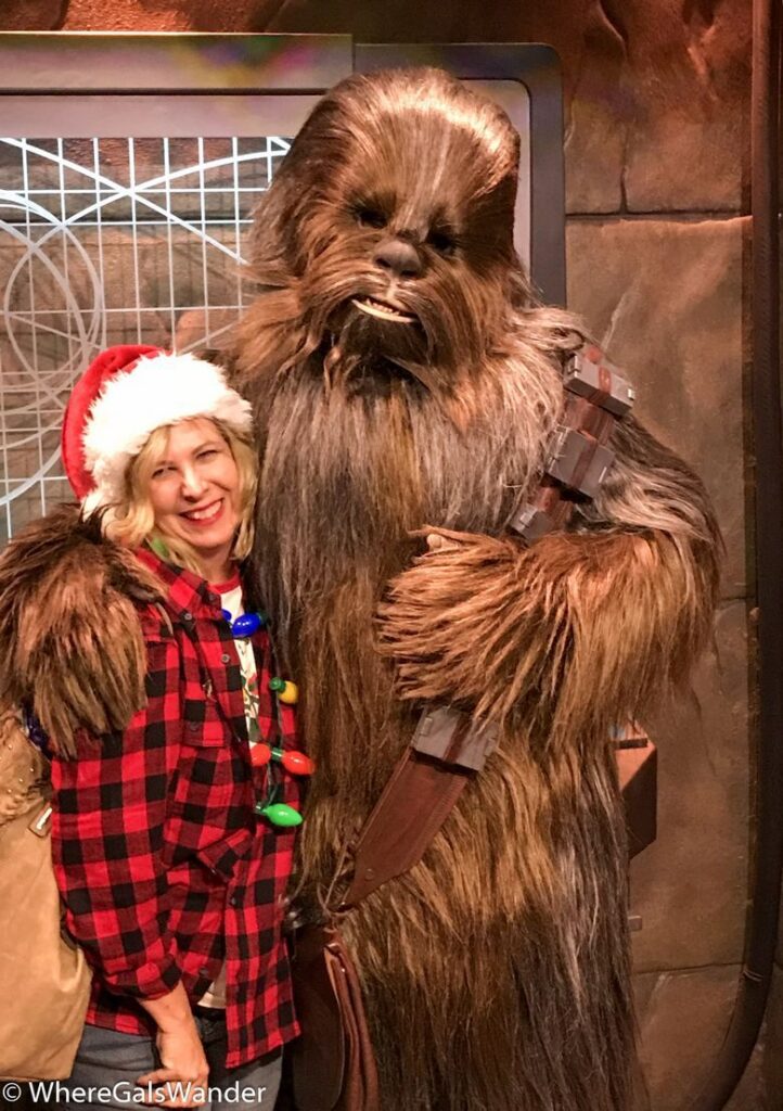 Giving Chewbacca a Christmas Hug