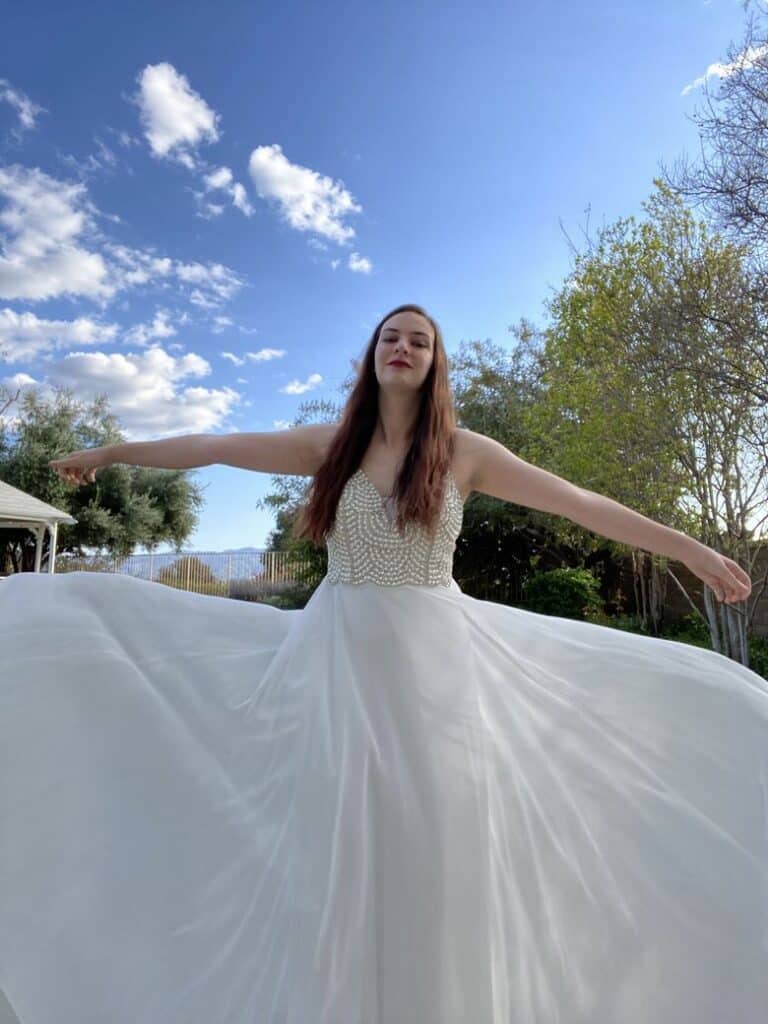 Prom dress photoshoot in the backyard. How to be a mom.
WhereGalsWander.com