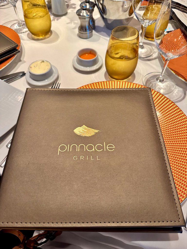 Dining at the Pinnacle Grill aboard the Holland Line Eurodam -a highlight of our Day at Sea Cruise Itinerary